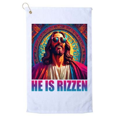 He Is Rizzen Jesus Portrait Risen Golf Towel