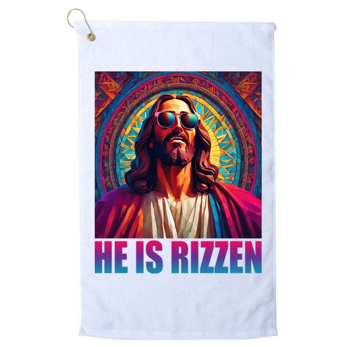 He Is Rizzen Jesus Portrait Risen Golf Towel