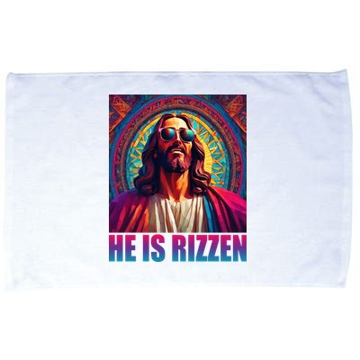 He Is Rizzen Jesus Portrait Risen Microfiber Hand Towel