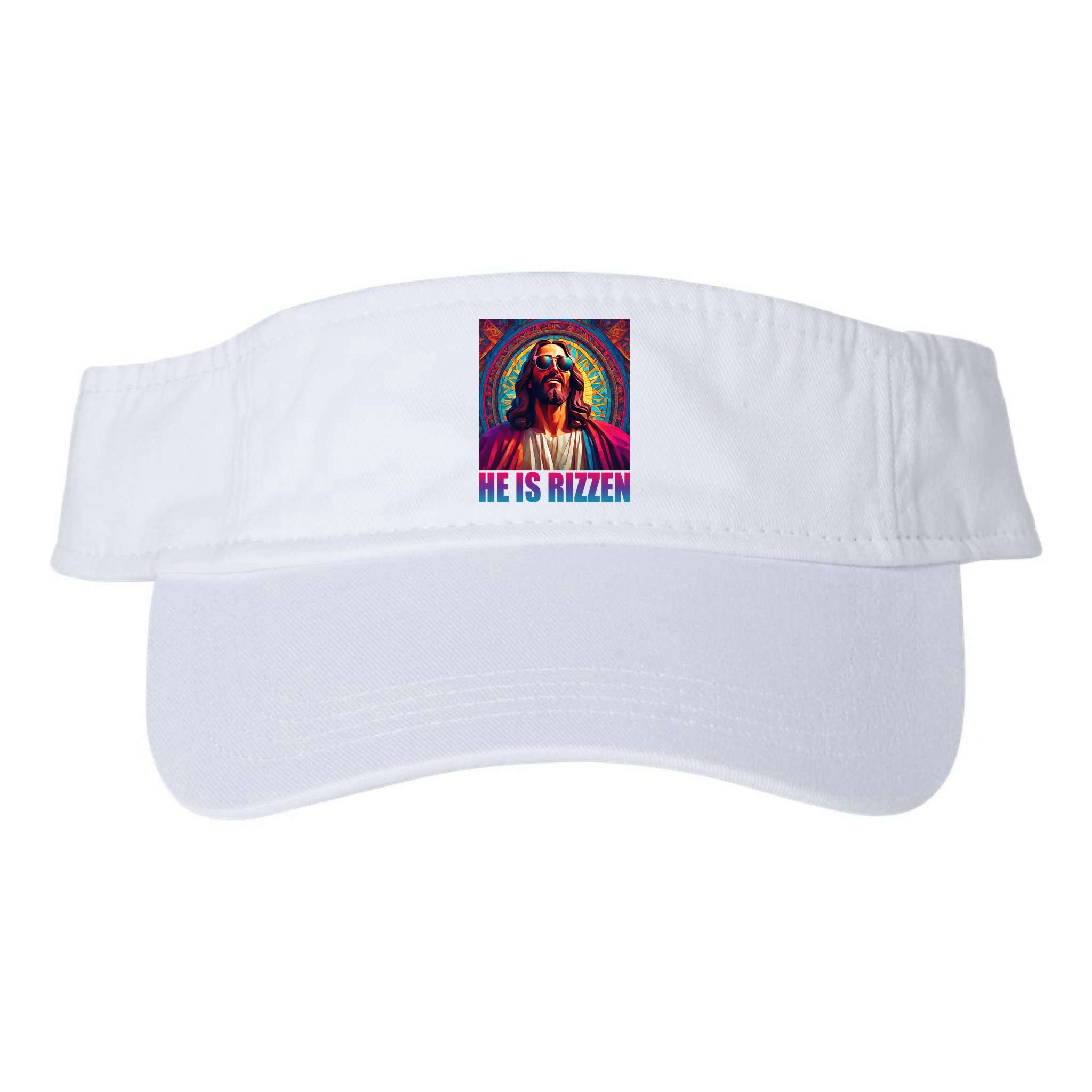 He Is Rizzen Jesus Portrait Risen Visor