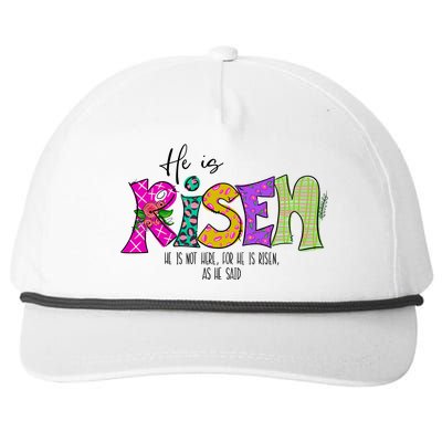 He Is Risen He Is Not Here Happy Easter Day Christian Jesus Snapback Five-Panel Rope Hat