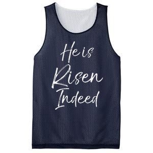 He Is Risen Indeed For Women Christian Easter Mesh Reversible Basketball Jersey Tank