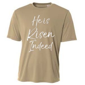 He Is Risen Indeed For Women Christian Easter Cooling Performance Crew T-Shirt