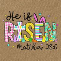 He Is Risen Jesus Christian Happy Easter Cotton Canvas Backpack
