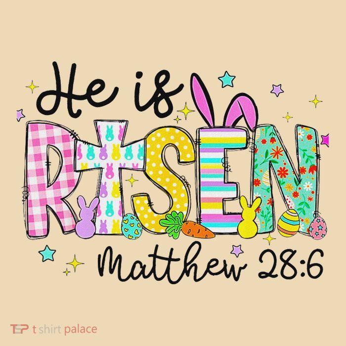 He Is Risen Jesus Christian Happy Easter Drawstring Bag