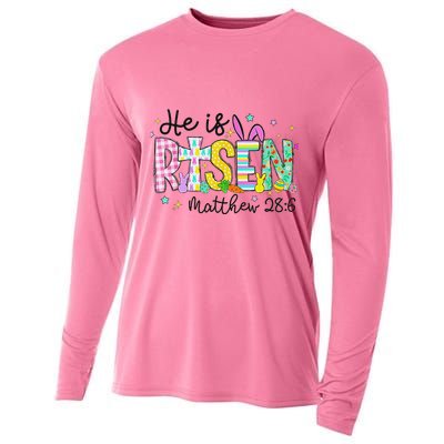 He Is Risen Jesus Christian Happy Easter Cooling Performance Long Sleeve Crew