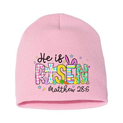 He Is Risen Jesus Christian Happy Easter Short Acrylic Beanie