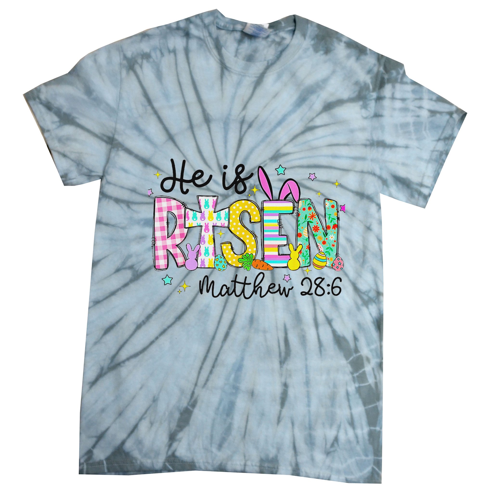 He Is Risen Jesus Christian Happy Easter Tie-Dye T-Shirt