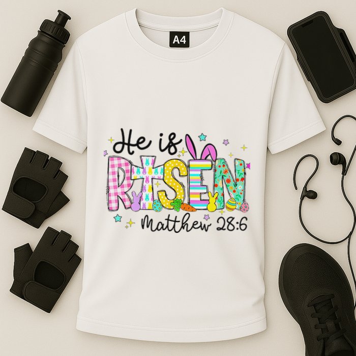 He Is Risen Jesus Christian Happy Easter Cooling Performance Crew T-Shirt