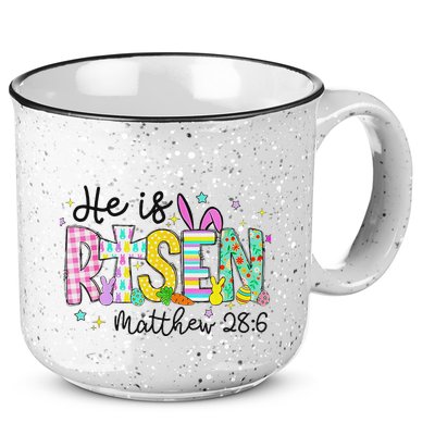 He Is Risen Jesus Christian Happy Easter 15oz Campfire Ceramic Mug