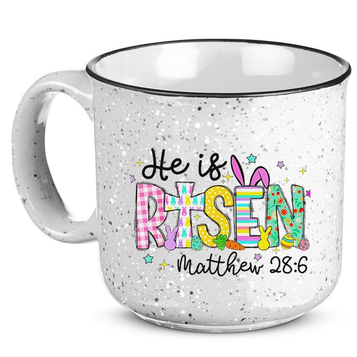 He Is Risen Jesus Christian Happy Easter 15oz Campfire Ceramic Mug