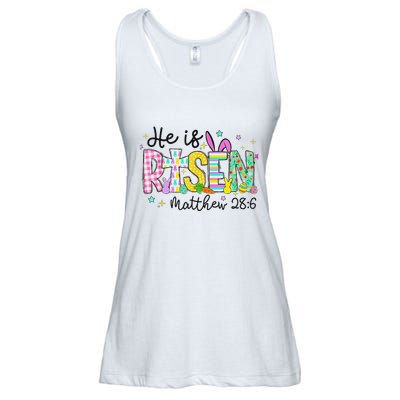 He Is Risen Jesus Christian Happy Easter Ladies Essential Flowy Tank