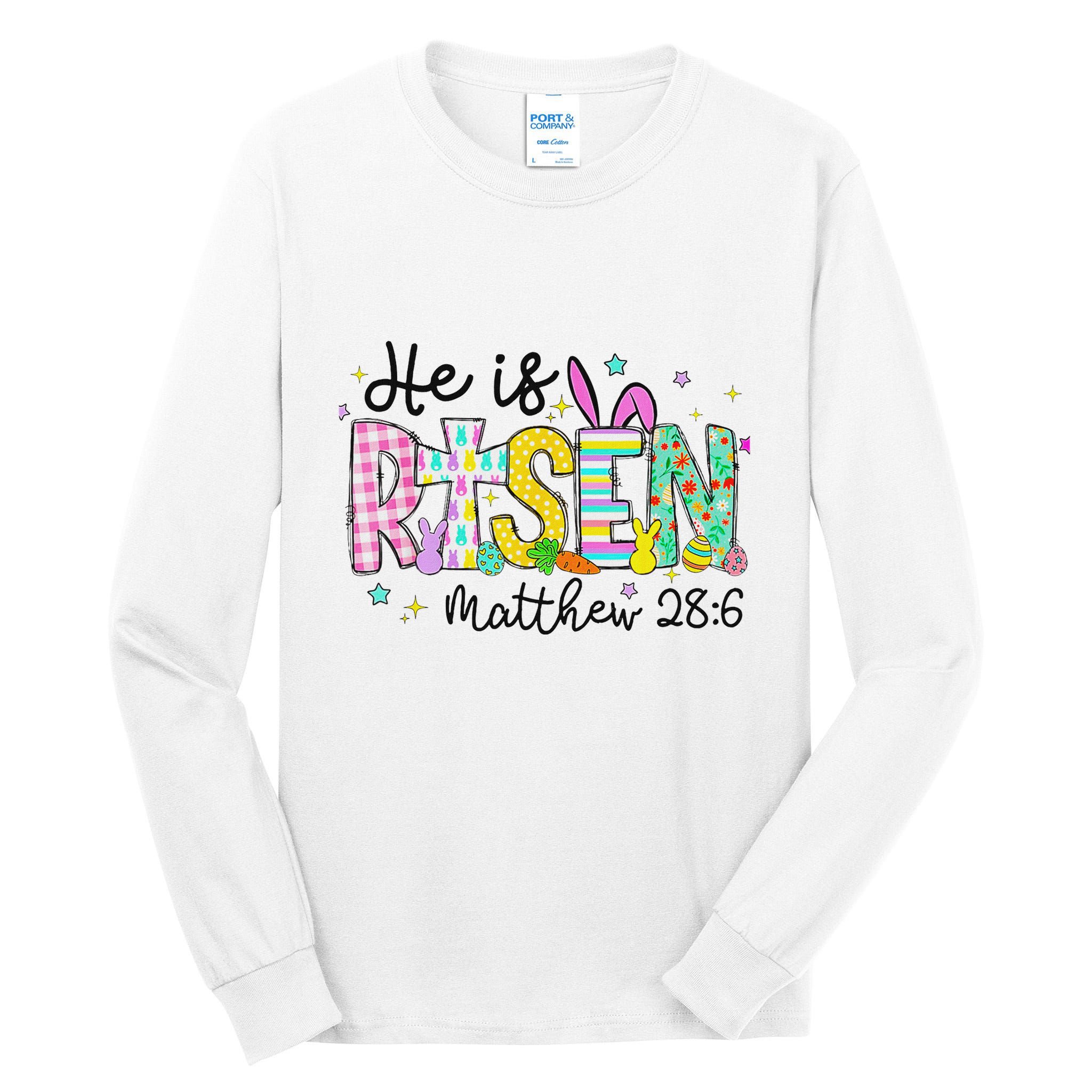 He Is Risen Jesus Christian Happy Easter Tall Long Sleeve T-Shirt