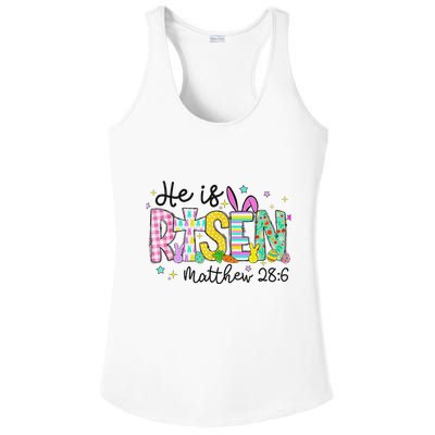 He Is Risen Jesus Christian Happy Easter Ladies PosiCharge Competitor Racerback Tank