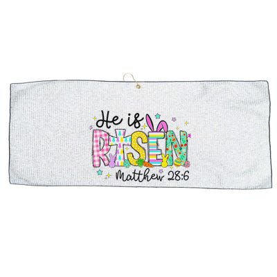 He Is Risen Jesus Christian Happy Easter Large Microfiber Waffle Golf Towel