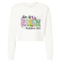He Is Risen Jesus Christian Happy Easter Cropped Pullover Crew