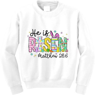He Is Risen Jesus Christian Happy Easter Kids Sweatshirt
