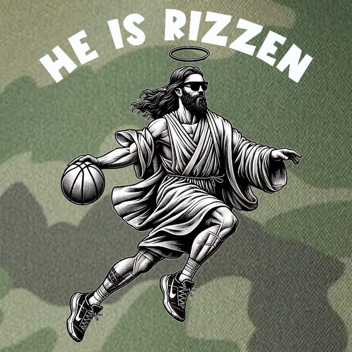 He Is Rizzen Jesus Playing Basketball Funny Easter Day Legacy Tie Dye Trucker Hat