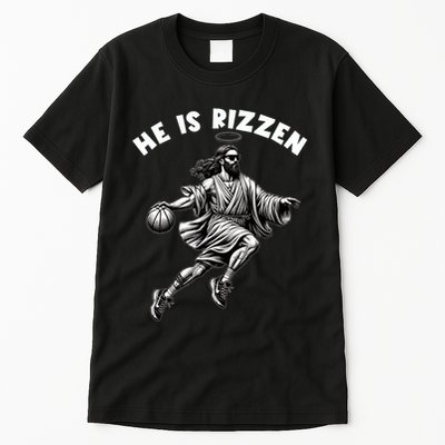He Is Rizzen Jesus Playing Basketball Funny Easter Day Tall T-Shirt