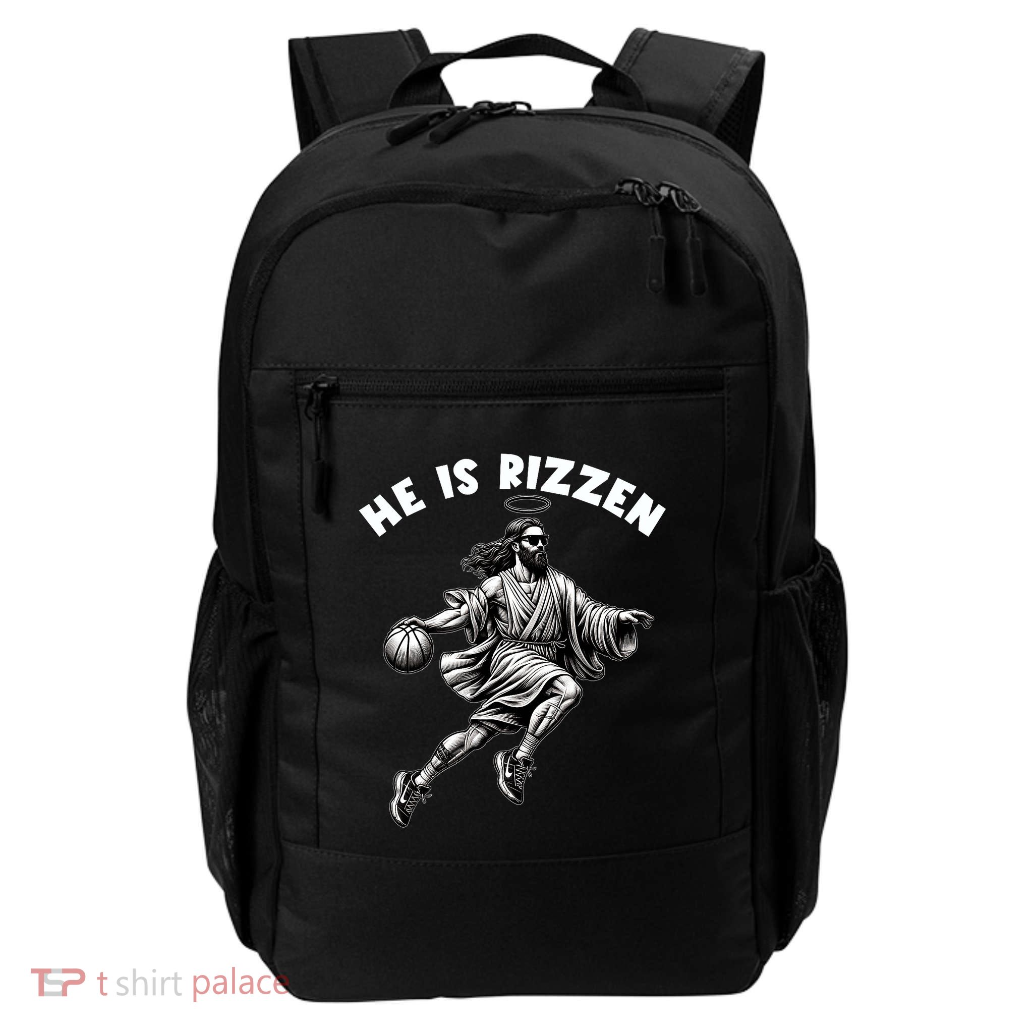 He Is Rizzen Jesus Playing Basketball Funny Easter Day Backpack