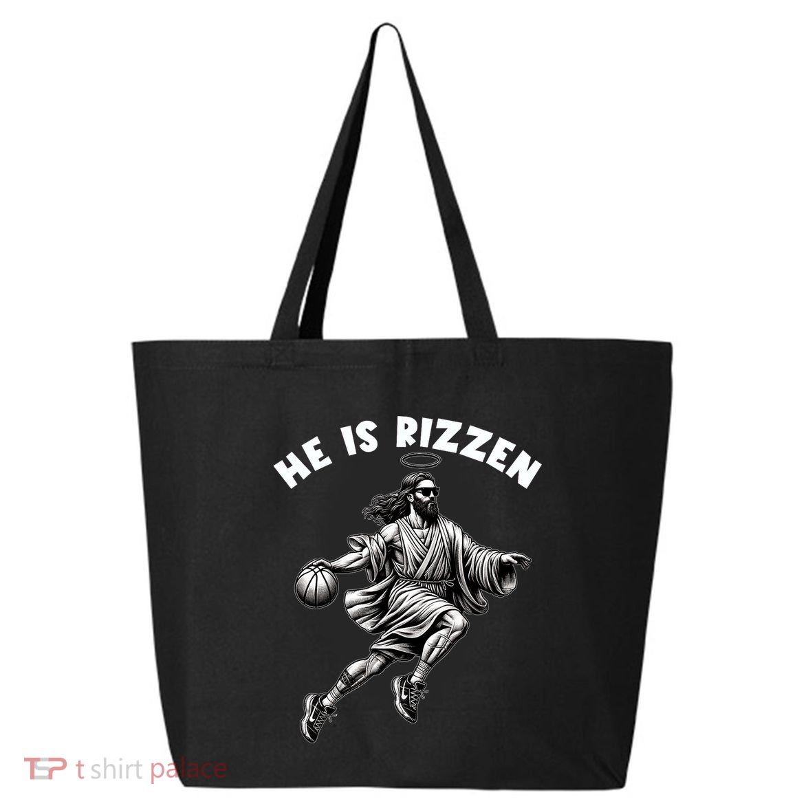 He Is Rizzen Jesus Playing Basketball Funny Easter Day 25L Jumbo Tote