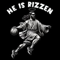 He Is Rizzen Jesus Playing Basketball Funny Easter Day Short Acrylic Beanie