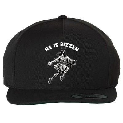 He Is Rizzen Jesus Playing Basketball Funny Easter Day Wool Snapback Cap