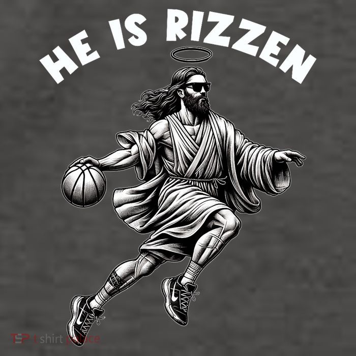 He Is Rizzen Jesus Playing Basketball Funny Easter Day Vector Backpack