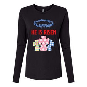 He Is Risen Jesus Christ Resurrection Happy Easter Day Womens Cotton Relaxed Long Sleeve T-Shirt