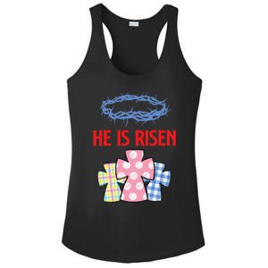 He Is Risen Jesus Christ Resurrection Happy Easter Day Ladies PosiCharge Competitor Racerback Tank