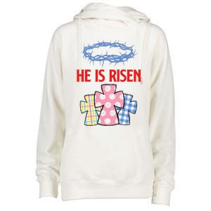 He Is Risen Jesus Christ Resurrection Happy Easter Day Womens Funnel Neck Pullover Hood