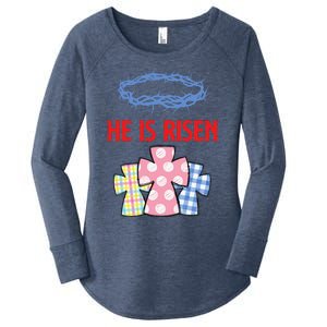 He Is Risen Jesus Christ Resurrection Happy Easter Day Women's Perfect Tri Tunic Long Sleeve Shirt