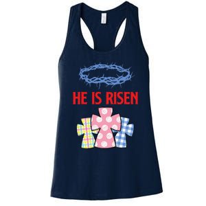 He Is Risen Jesus Christ Resurrection Happy Easter Day Women's Racerback Tank