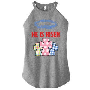 He Is Risen Jesus Christ Resurrection Happy Easter Day Women's Perfect Tri Rocker Tank