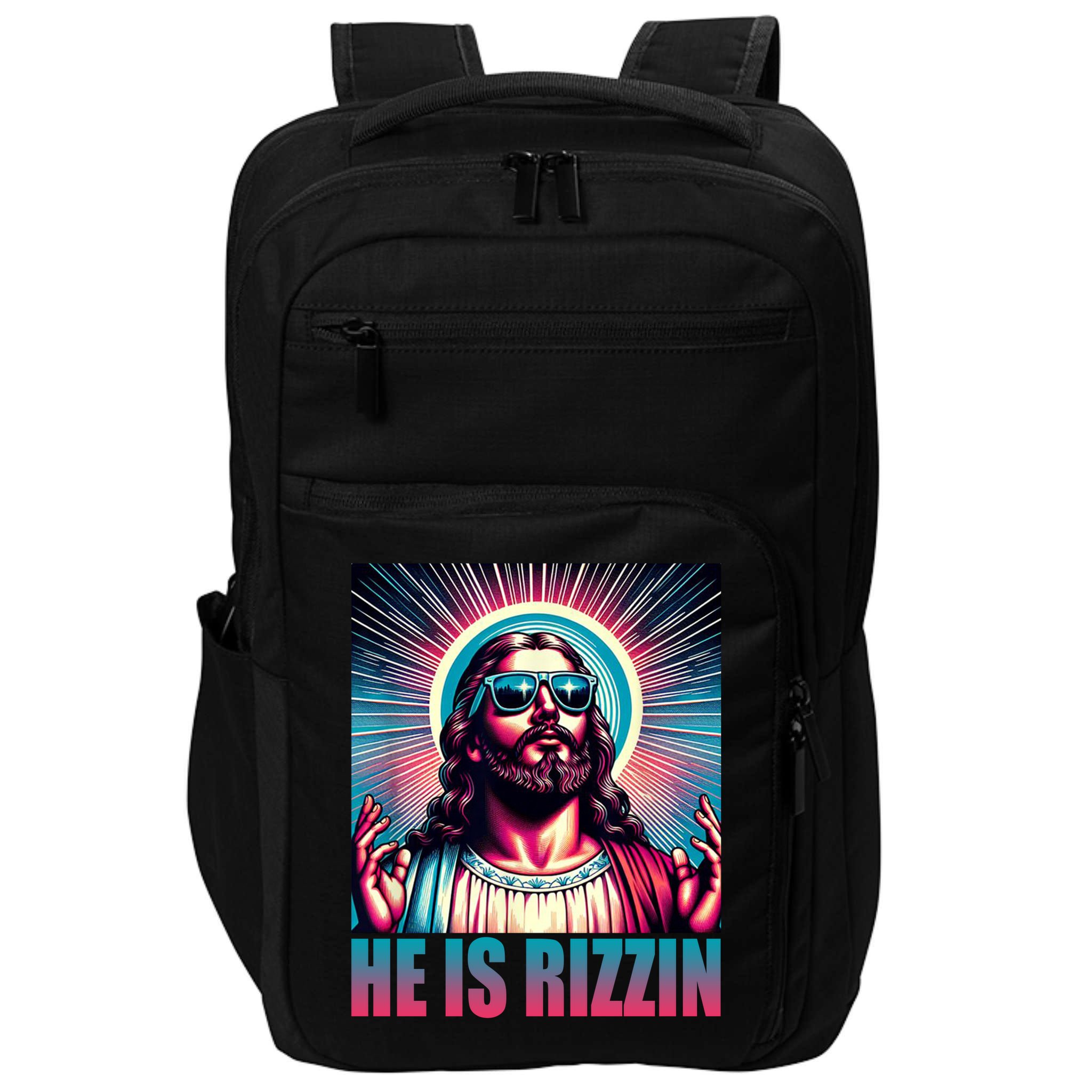 He Is Rizzin Jesus Christ Impact Tech Backpack