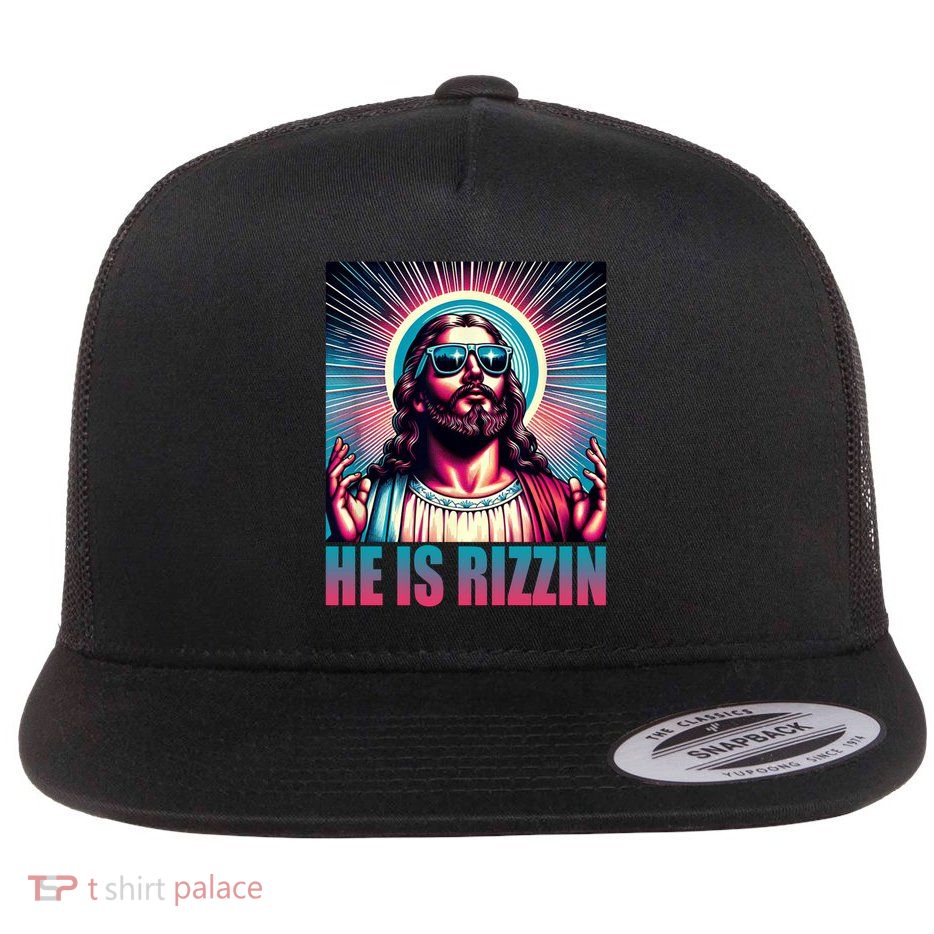 He Is Rizzin Jesus Christ Flatbill Hat