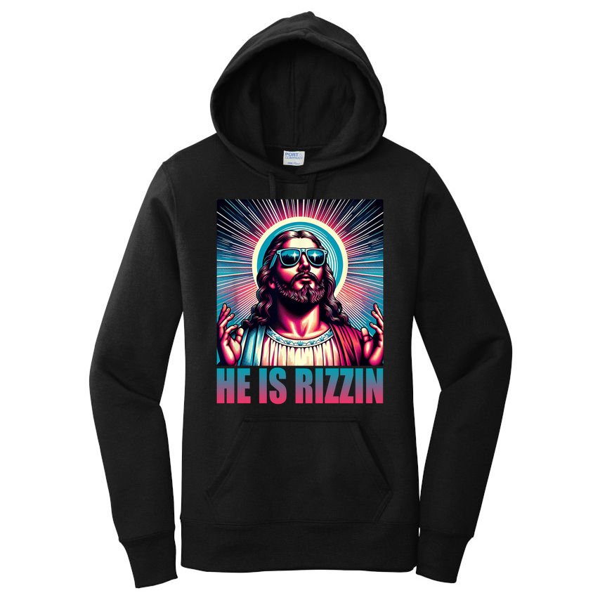 He Is Rizzin Jesus Christ Women's Pullover Hoodie