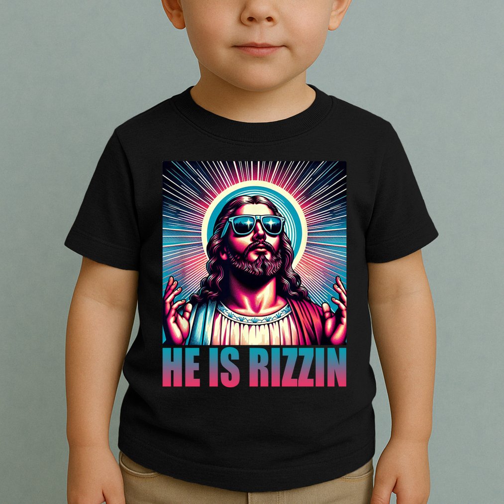 He Is Rizzin Jesus Christ Toddler T-Shirt