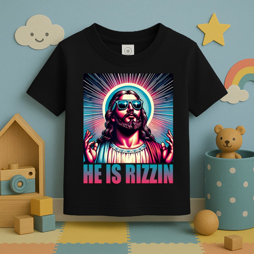 He Is Rizzin Jesus Christ Toddler T-Shirt