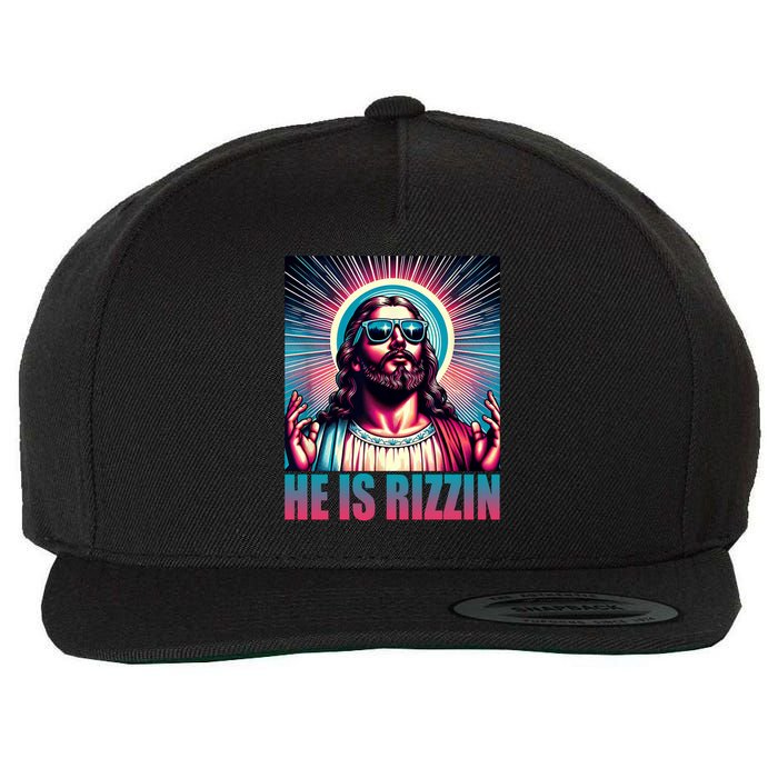 He Is Rizzin Jesus Christ Wool Snapback Cap