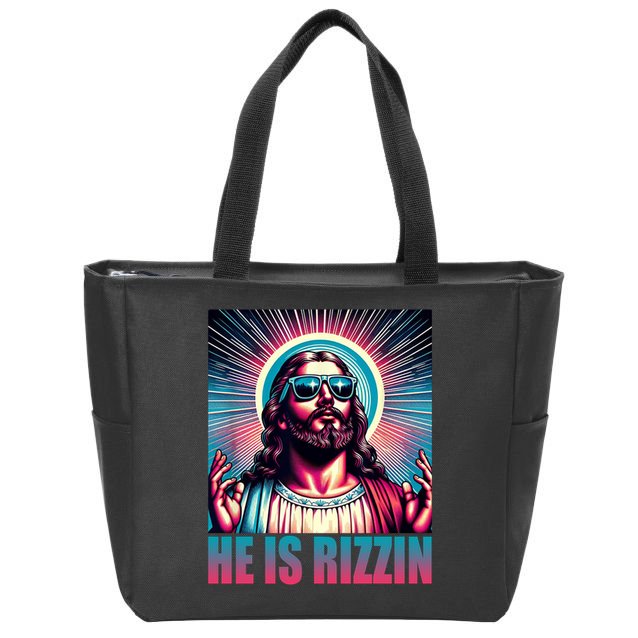 He Is Rizzin Jesus Christ Zip Tote Bag