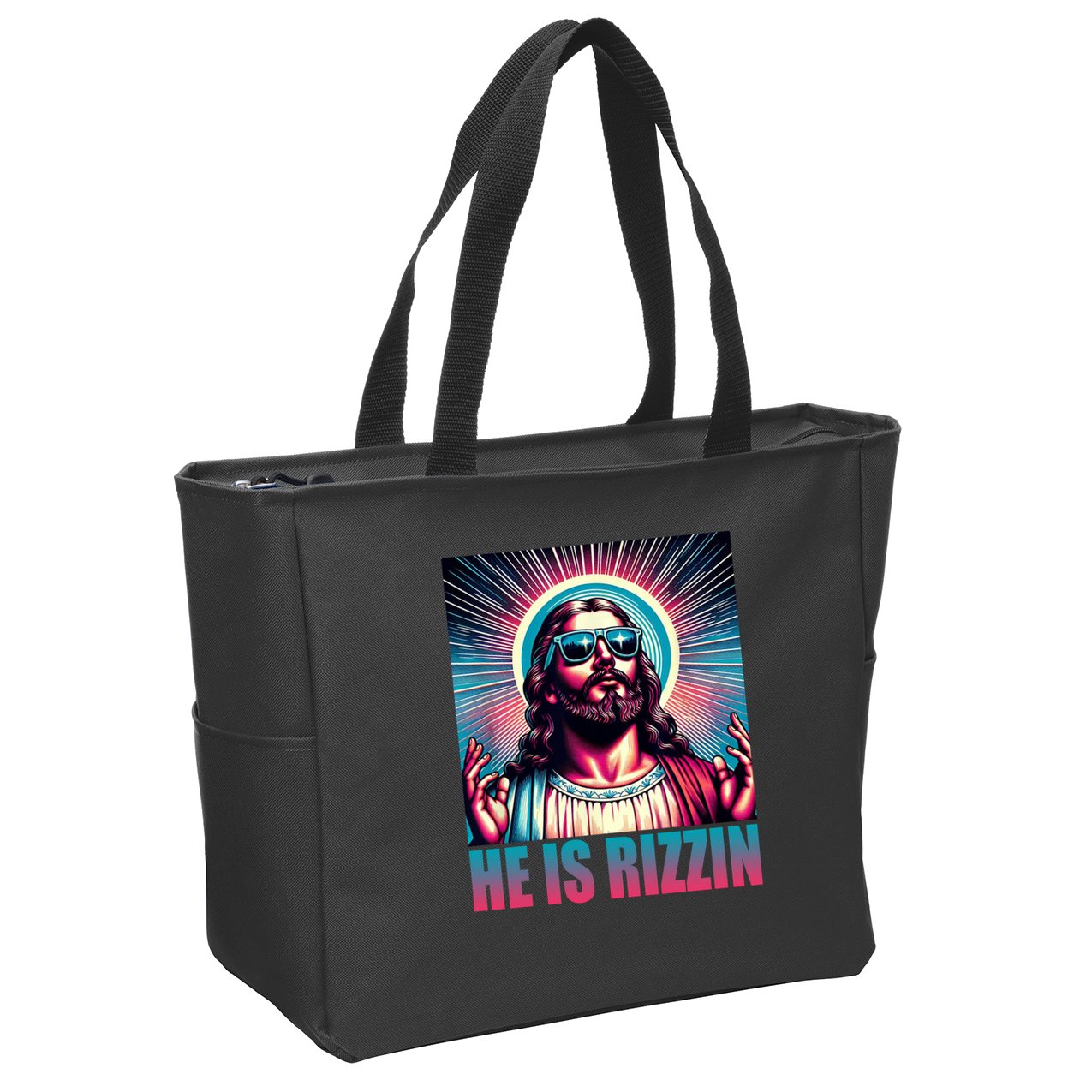 He Is Rizzin Jesus Christ Zip Tote Bag