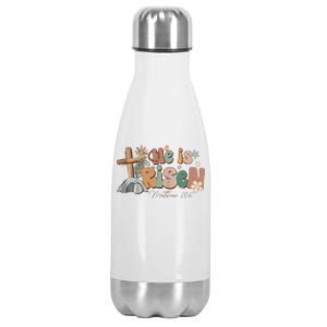 He Is Risen Matthew 28 6 Easter Day God Jesus Faith Easter Stainless Steel Insulated Water Bottle