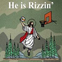 He Is Rizzin Funny Jesus Playing Basketball Meme Legacy Tie Dye Trucker Hat