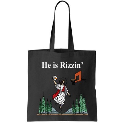 He Is Rizzin Funny Jesus Playing Basketball Meme Bag