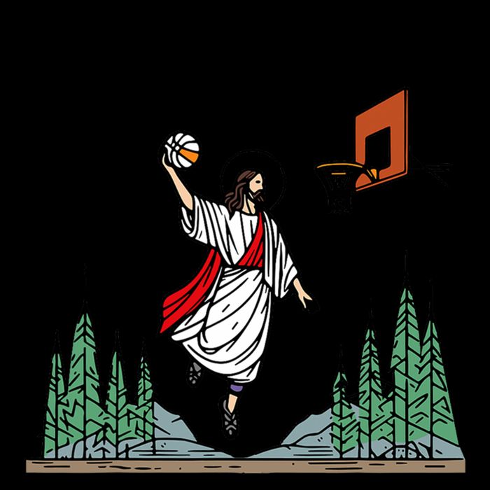 He Is Rizzin Funny Jesus Playing Basketball Meme 16oz Travel Tumbler