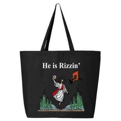 He Is Rizzin Funny Jesus Playing Basketball Meme 25L Jumbo Tote