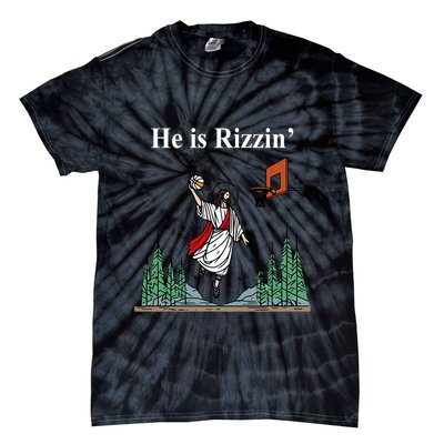 He Is Rizzin Funny Jesus Playing Basketball Meme Tie-Dye T-Shirt