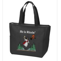 He Is Rizzin Funny Jesus Playing Basketball Meme Zip Tote Bag