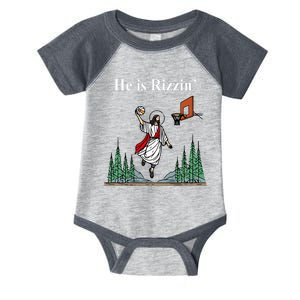 He Is Rizzin Funny Jesus Playing Basketball Meme Infant Baby Jersey Bodysuit